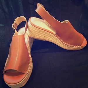 Tan summer wedges